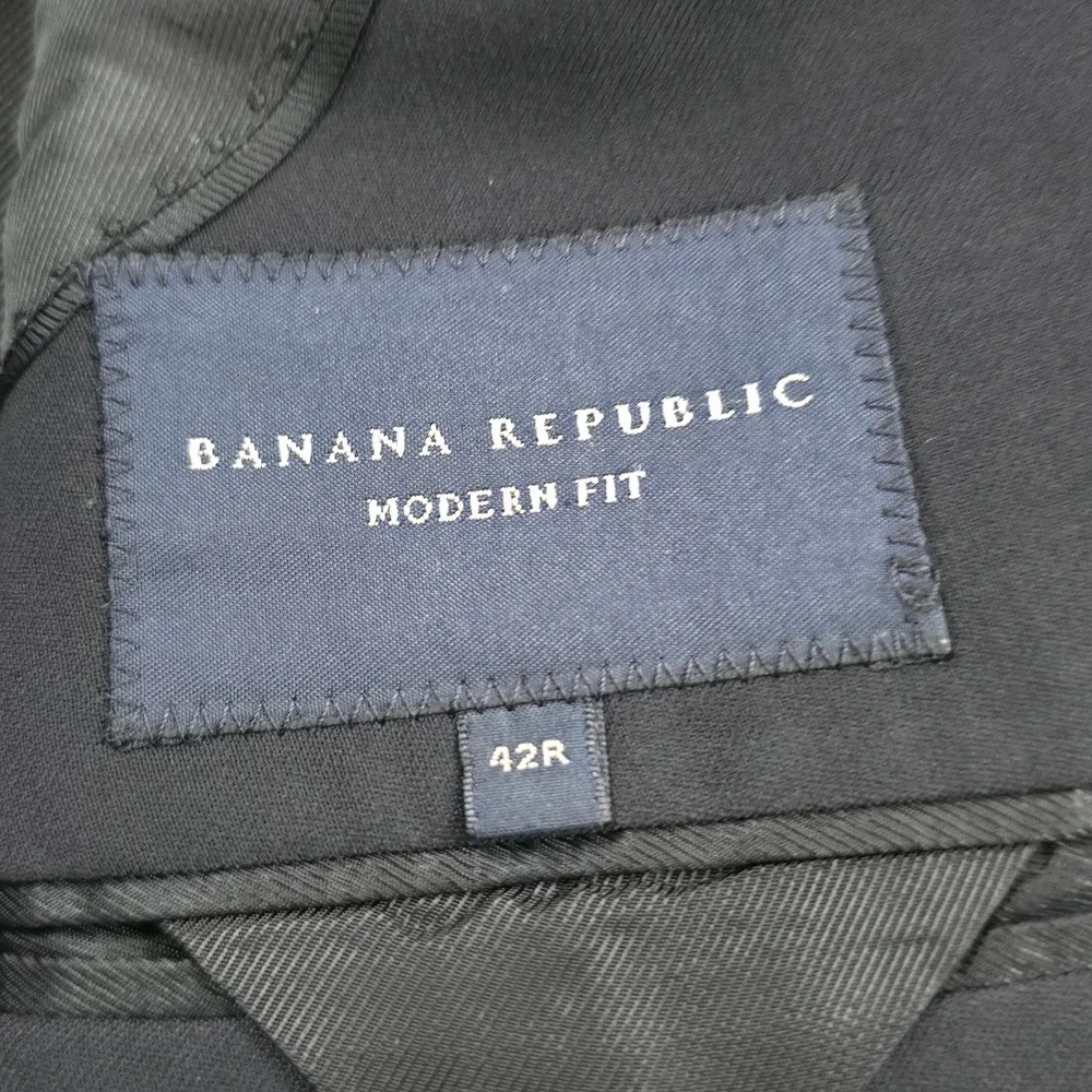 Banana Republic Blazer Mens 42R Navy Blue Modern Fit Professional Sport Coat